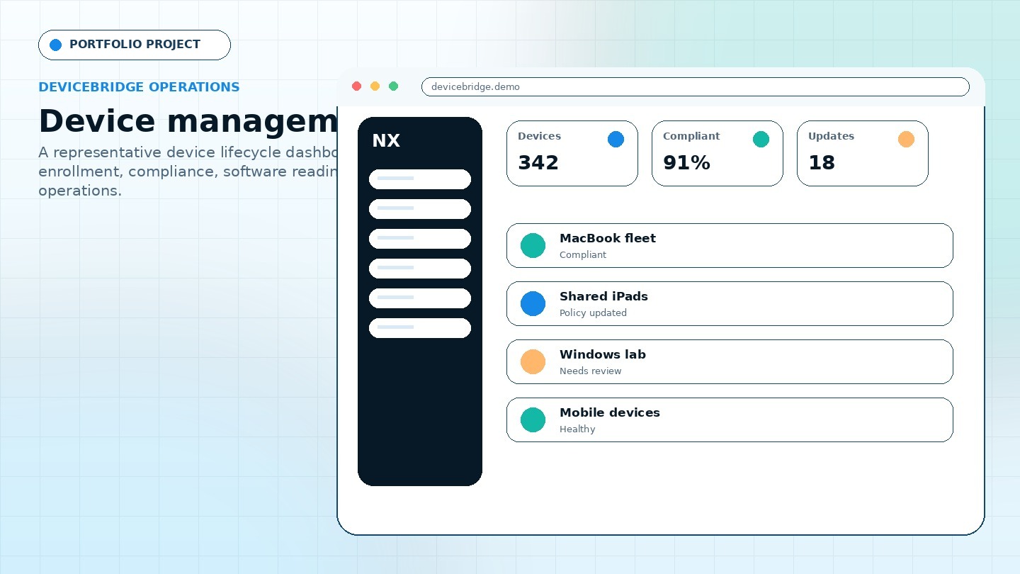 DeviceBridge Operations Device management workflow project showcase