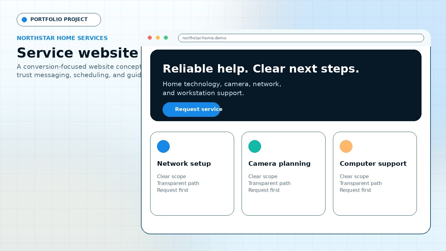 Northstar Home Services Service website and request flow project showcase
